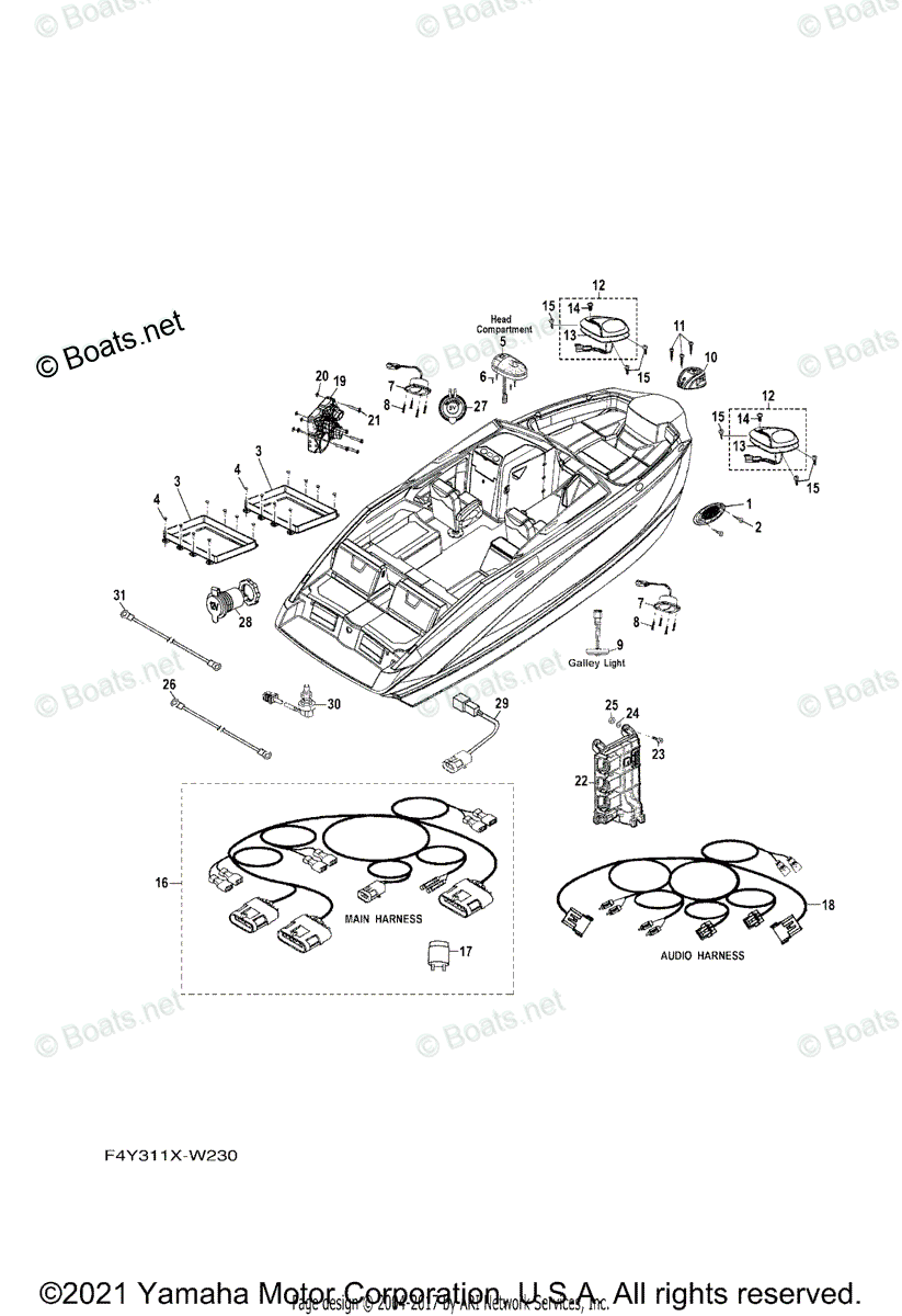 Yamaha Boats 2021 OEM Parts Diagram for ELECTRICAL 3