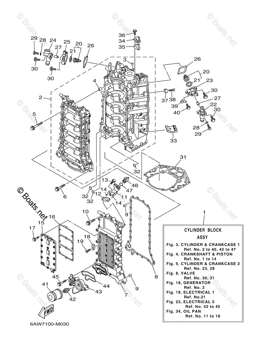 Yamaha Outboard 2014 OEM Parts Diagram for Cylinder Crankcase 1 | Boats.net