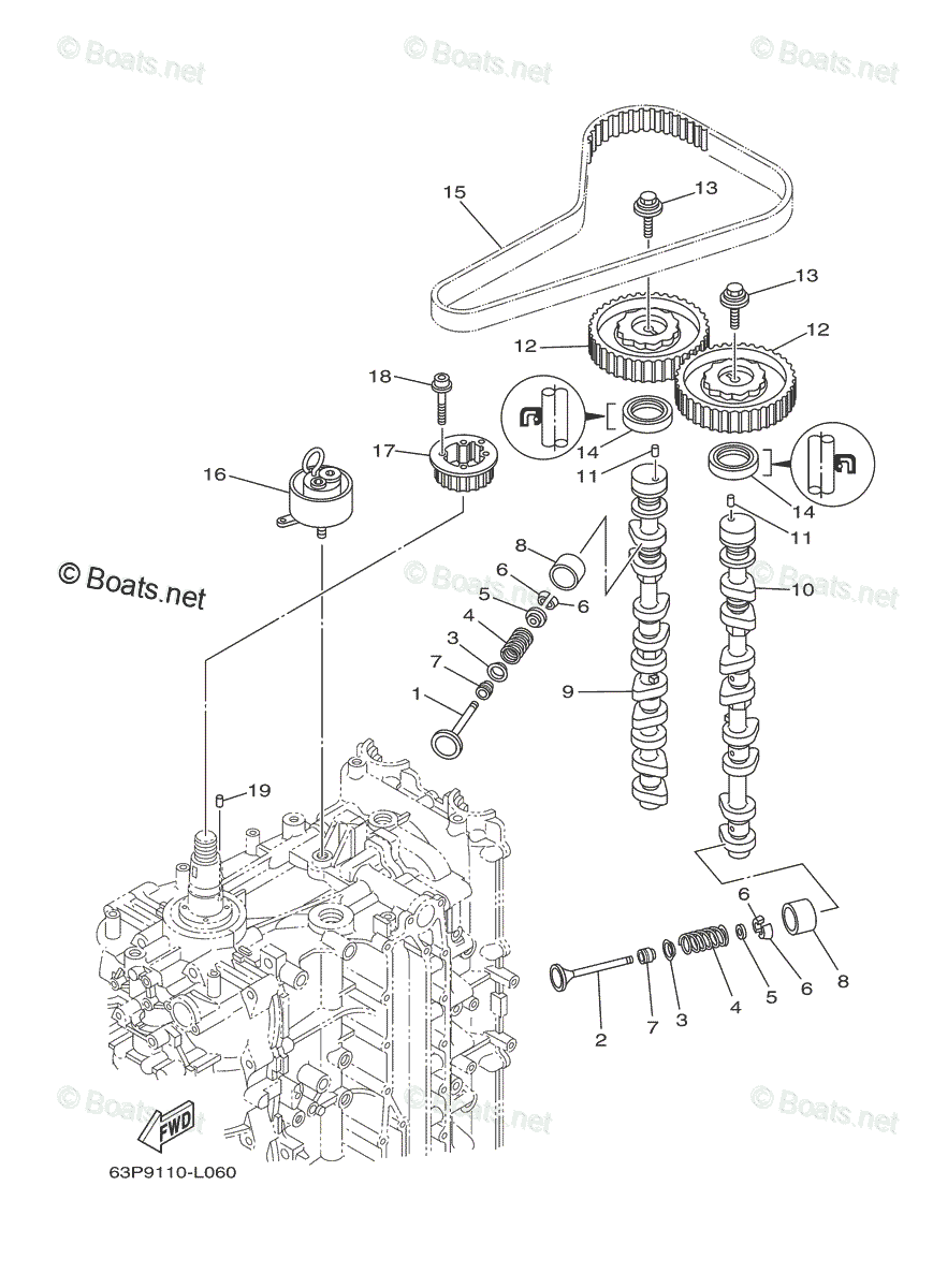 Yamaha Outboard 2012 OEM Parts Diagram for VALVE | Boats.net