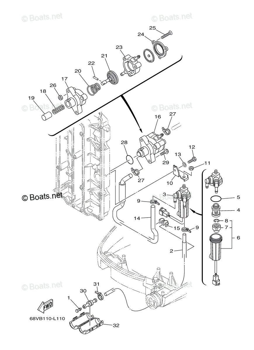 Yamaha Outboard 2013 OEM Parts Diagram for Fuel 1 | Boats.net