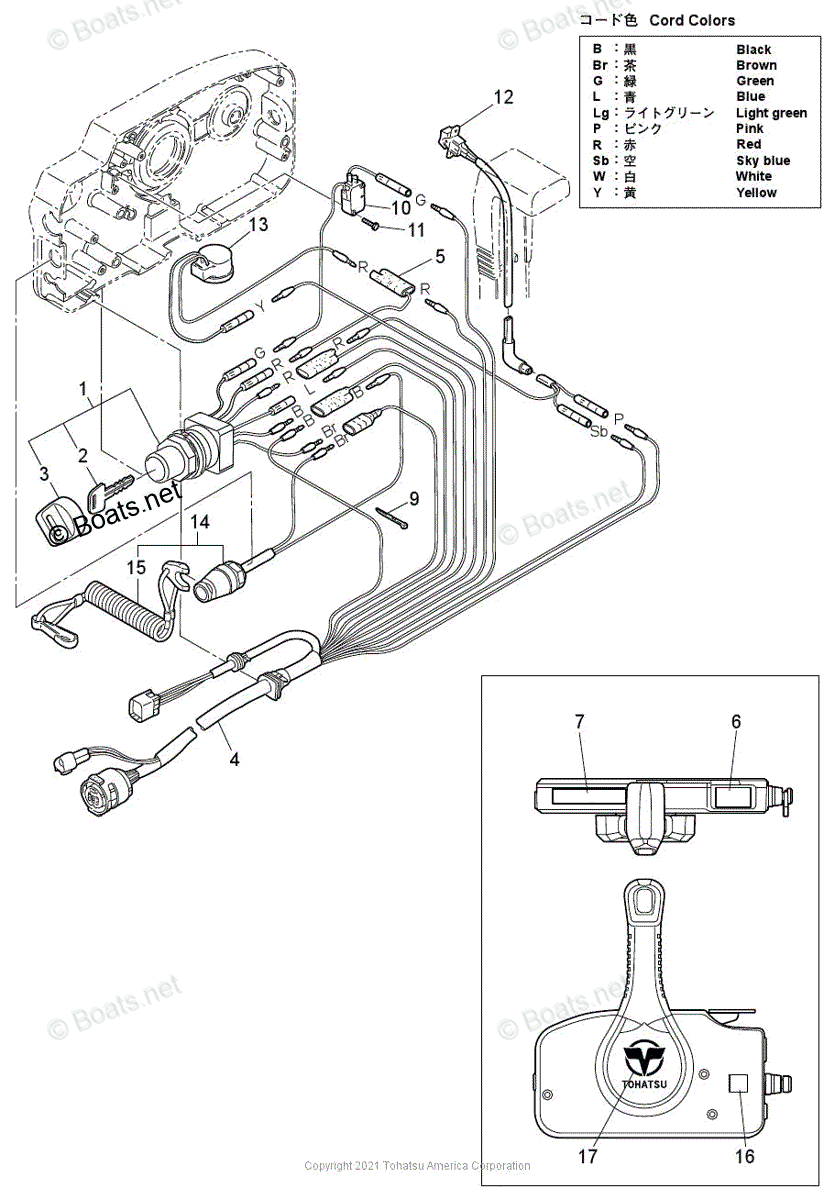 Tohatsu Outboard 2021 OEM Parts Diagram for COMPONENT PARTS