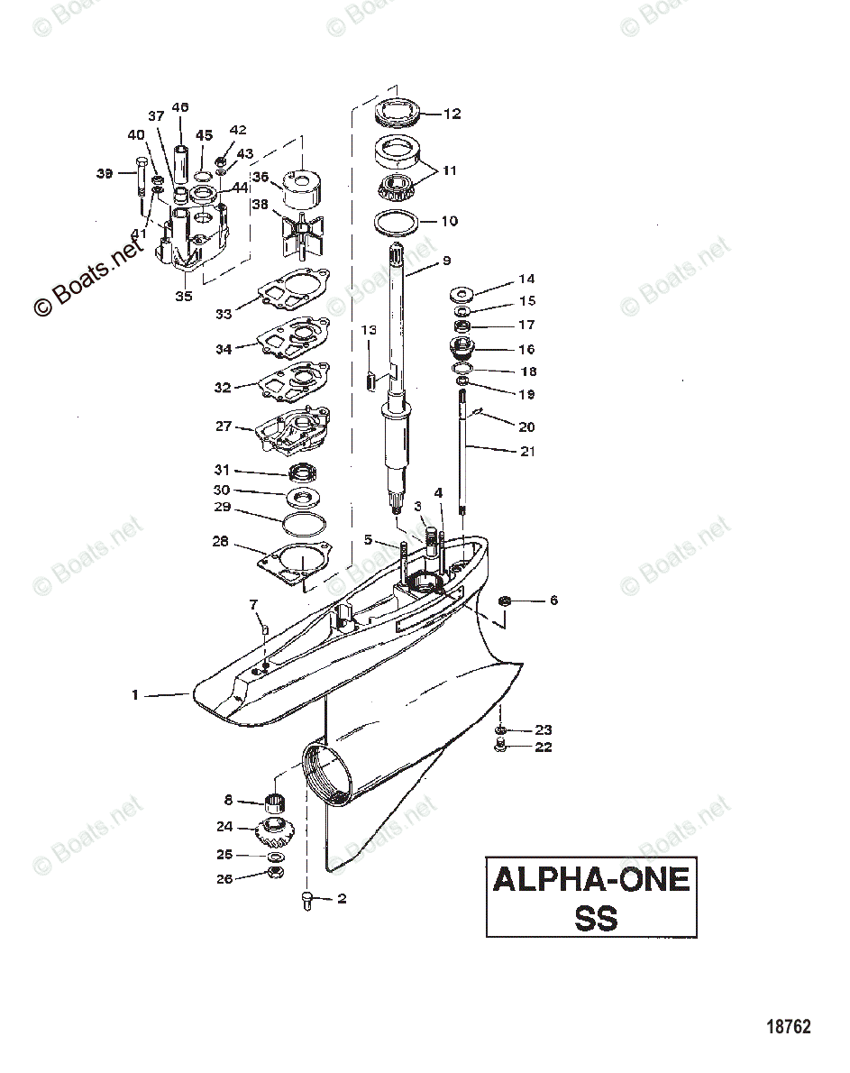 Mercruiser Sterndrive Outdrives OEM Parts Diagram for GEAR HOUSING ASSY ...