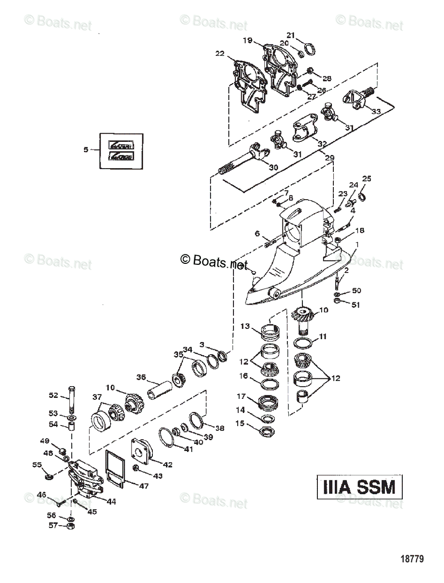 Mercruiser Sterndrive Outdrives OEM Parts Diagram For DRIVESHAFT ...