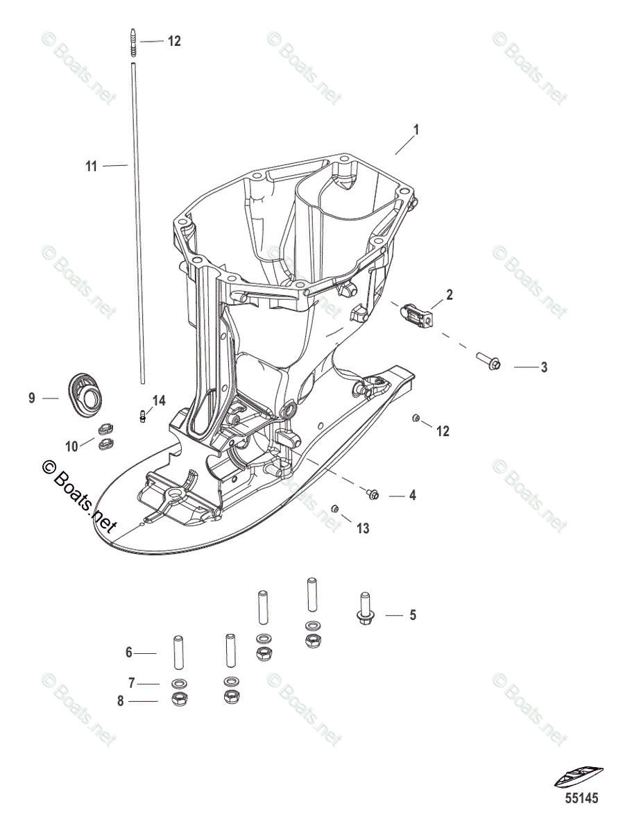 Mercury Outboard 115HP OEM Parts Diagram For DRIVESHAFT HOUSING | Boats.net