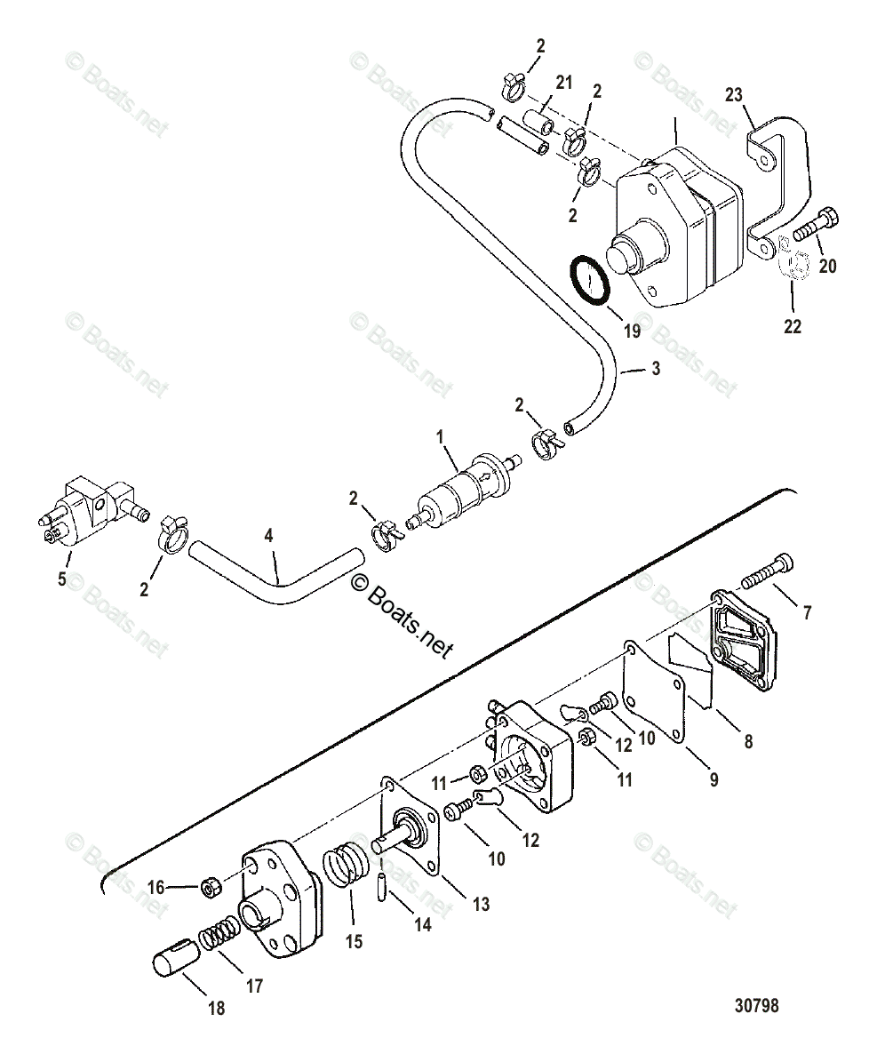 Mercury Outboard 50HP OEM Parts Diagram for FUEL PUMP