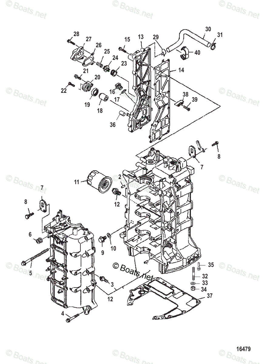 Mercury Outboard 115HP OEM Parts Diagram For CYLINDER BLOCK | Boats.net