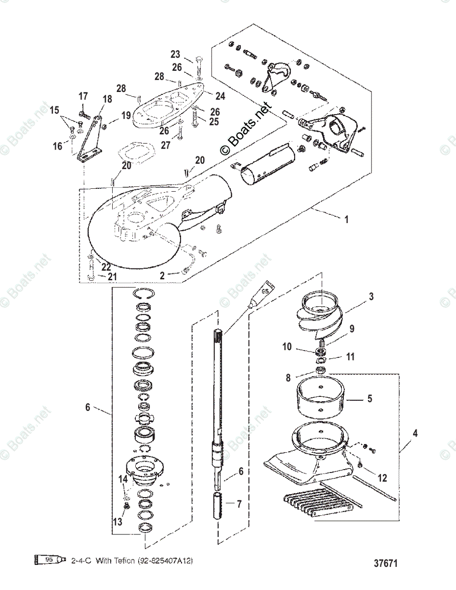 Mercury Outboard 50HP OEM Parts Diagram for Jet Pump Assembly | Boats.net