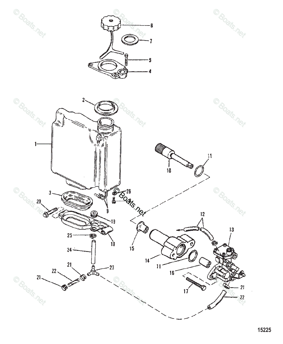 Mercury Outboard 90HP OEM Parts Diagram for Oil Injection Components