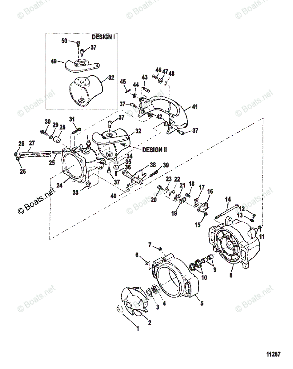 Mercury Sportjet Jet Drive 120HP OEM Parts Diagram for NOZZLE/RUDDER ...