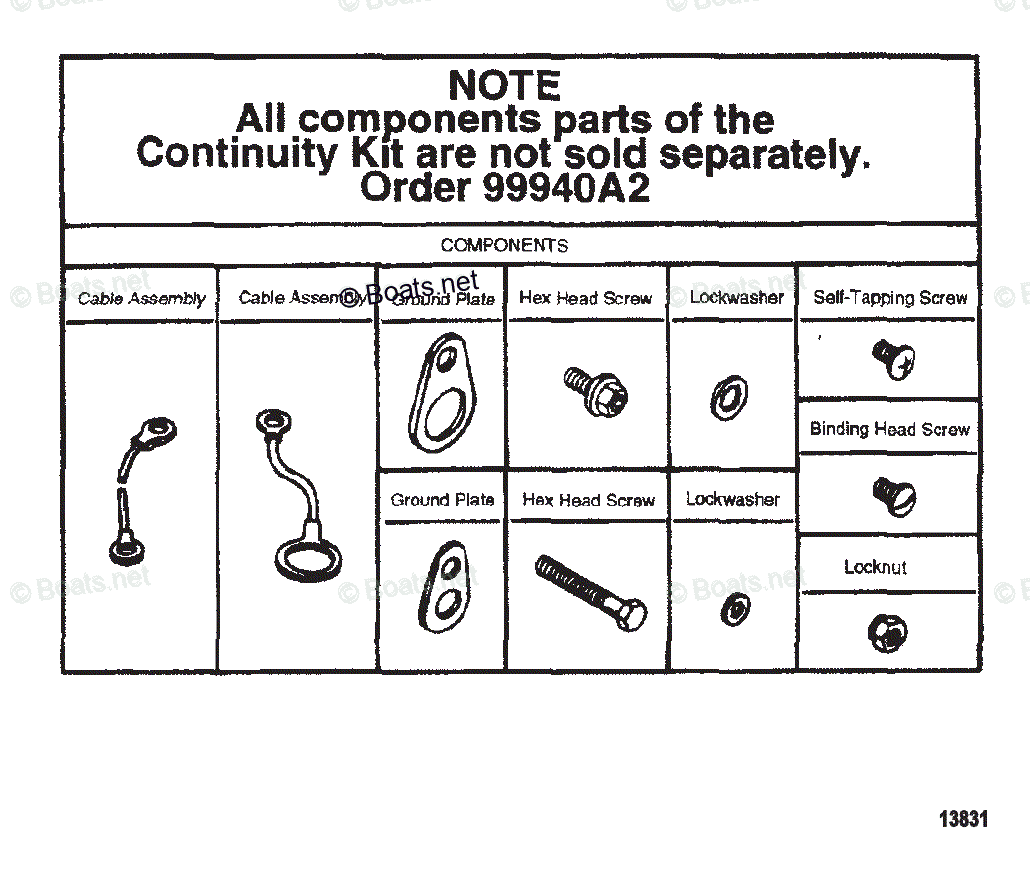 Mercruiser Sterndrive Outdrives OEM Parts Diagram For Continuity Kit ...