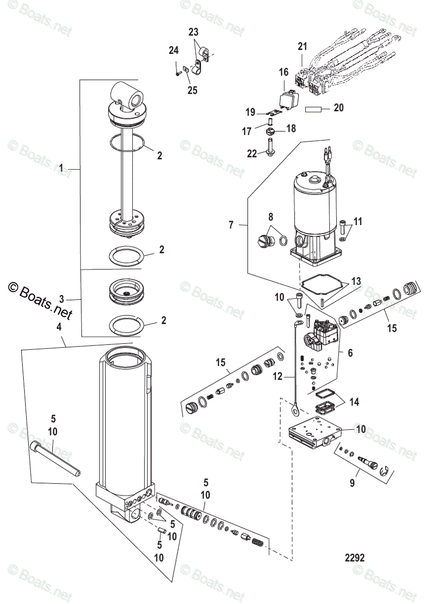 Mercury Outboard 80HP OEM Parts Diagram for Power Trim Components ...