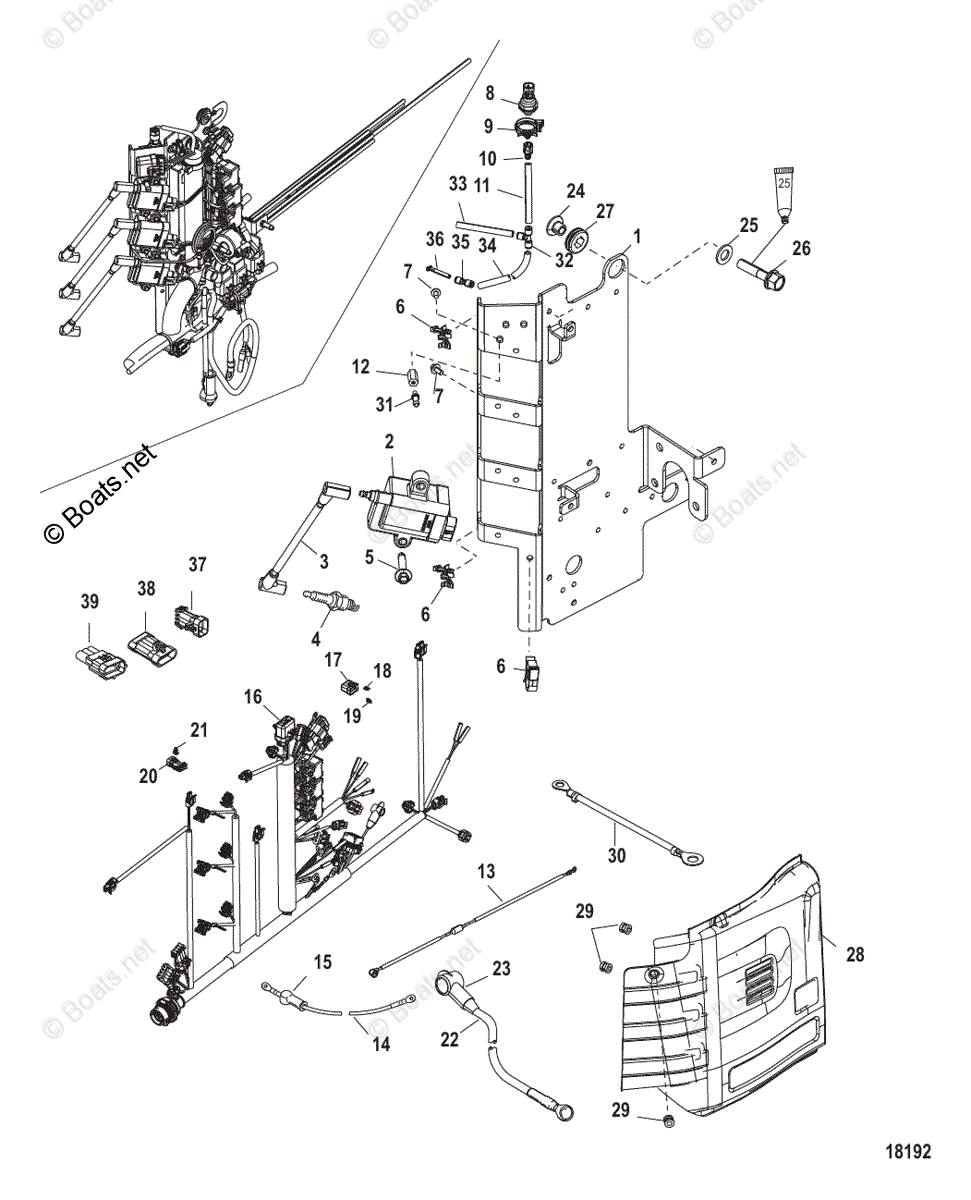 Mercury Outboard 90HP OEM Parts Diagram for Electrical Components ...