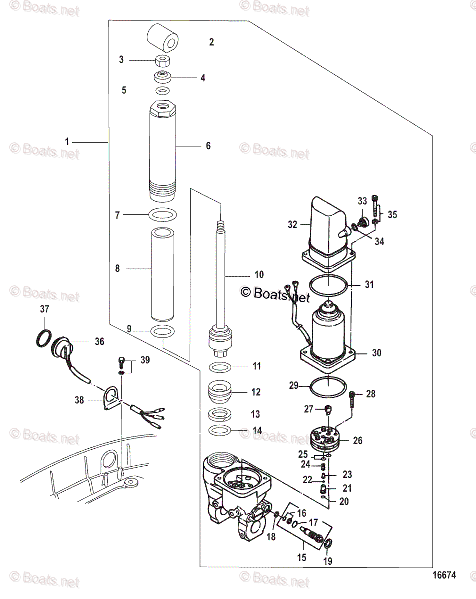 Mercury Outboard 25HP OEM Parts Diagram for Power Trim/Tilt