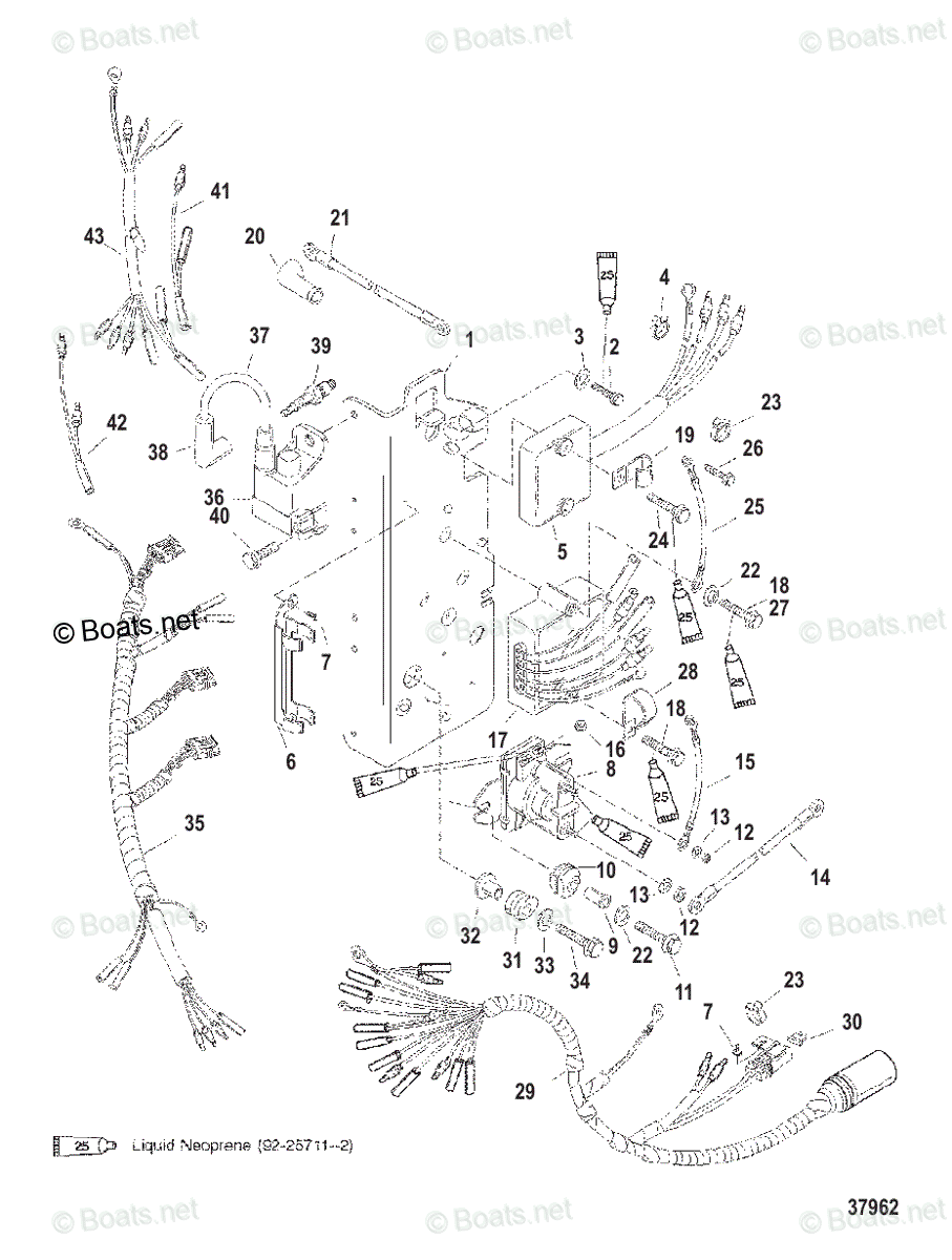 Mercury Outboard 40HP OEM Parts Diagram for Electrical Components