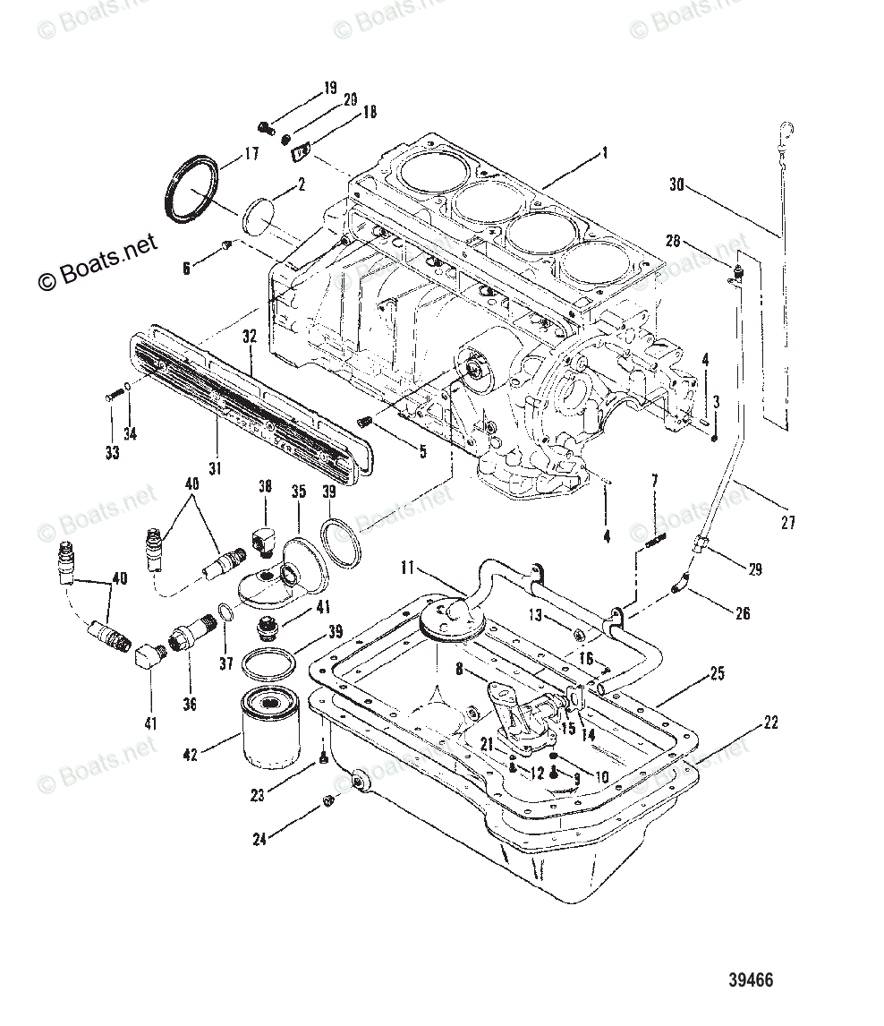 Mercruiser Sterndrive Gas Engines OEM Parts Diagram For CYLINDER BLOCK ...