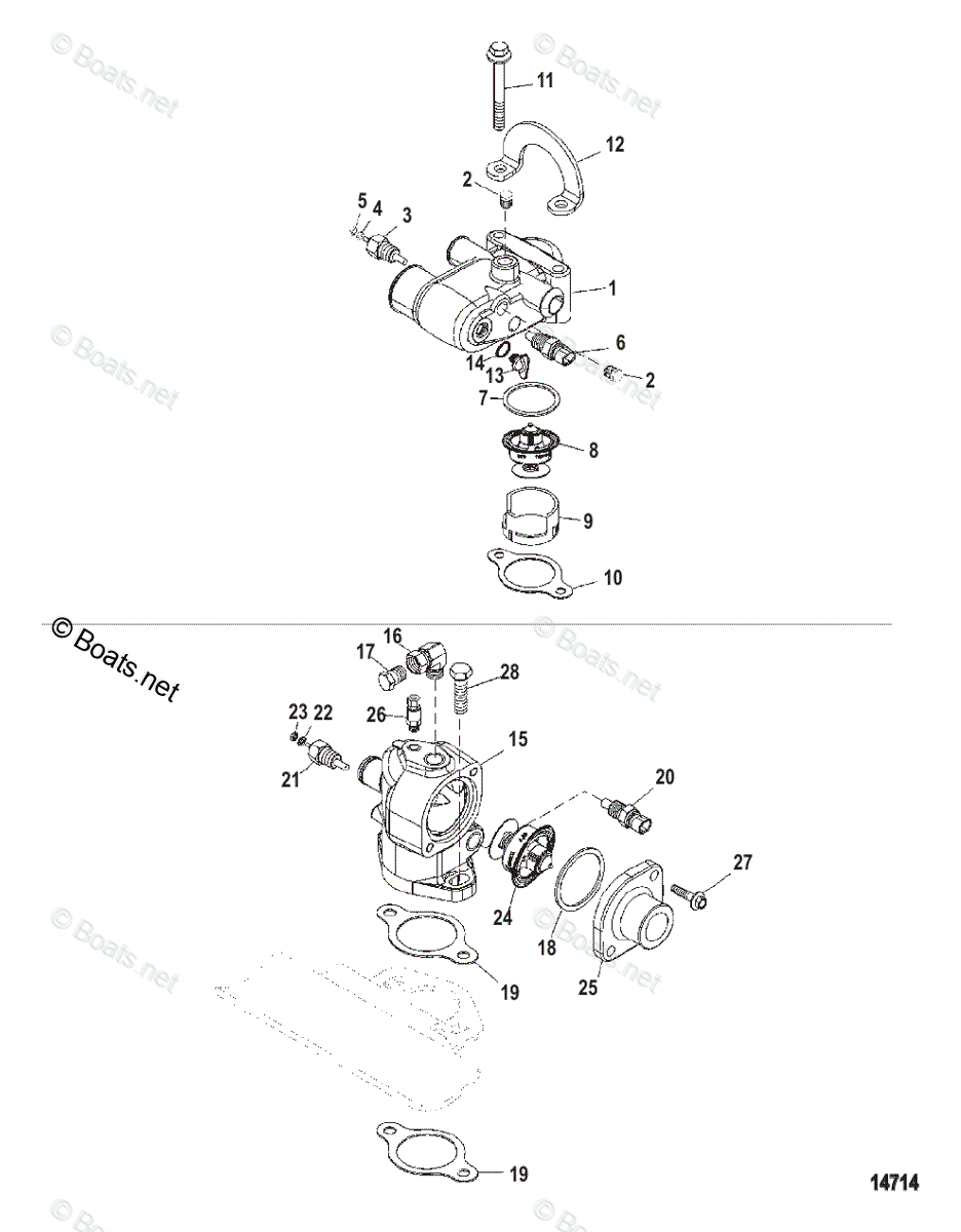 Mercruiser 5.7 Thermostat Housing Diagram