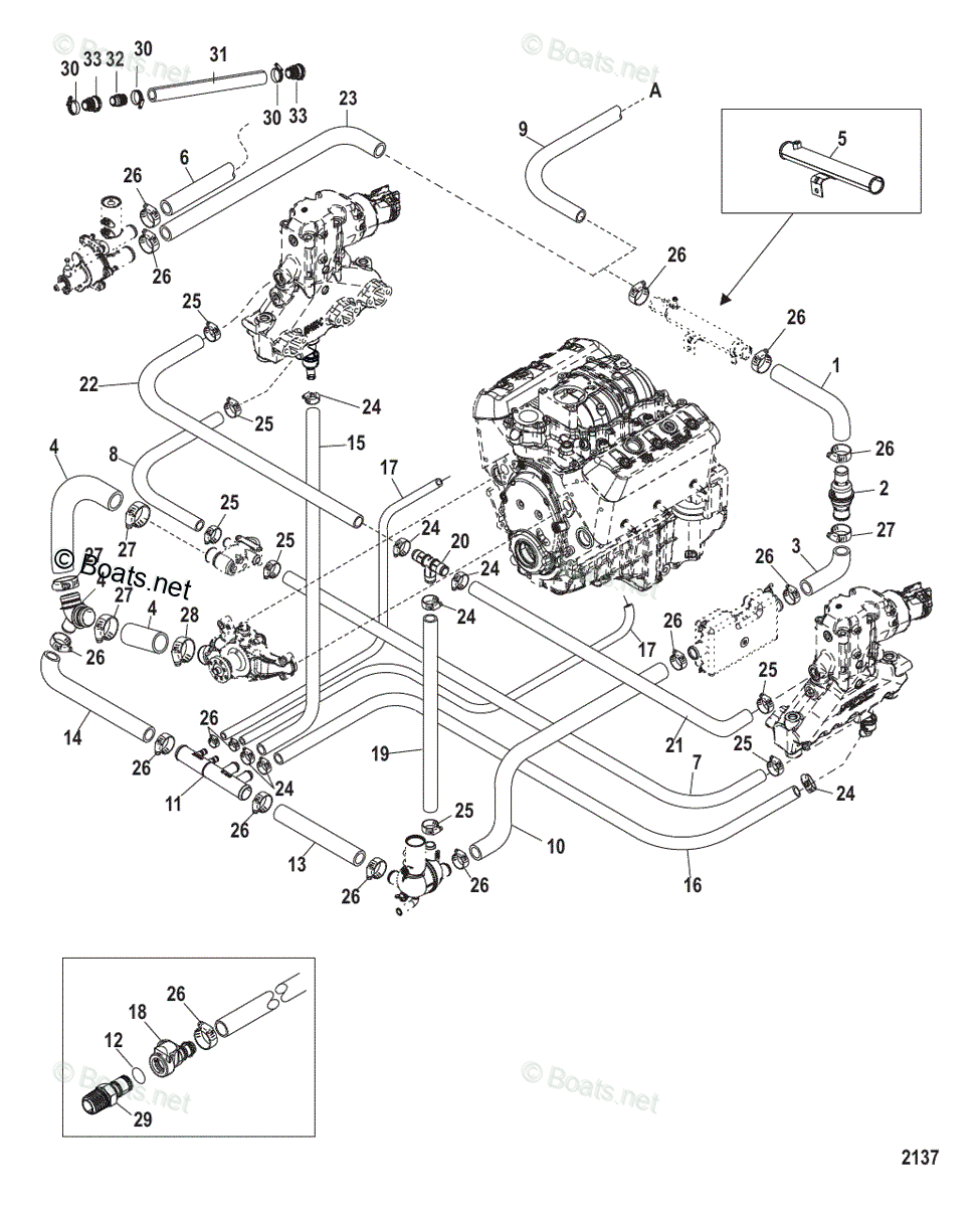 Mercruiser Sterndrive Gas Engines OEM Parts Diagram For Standard ...