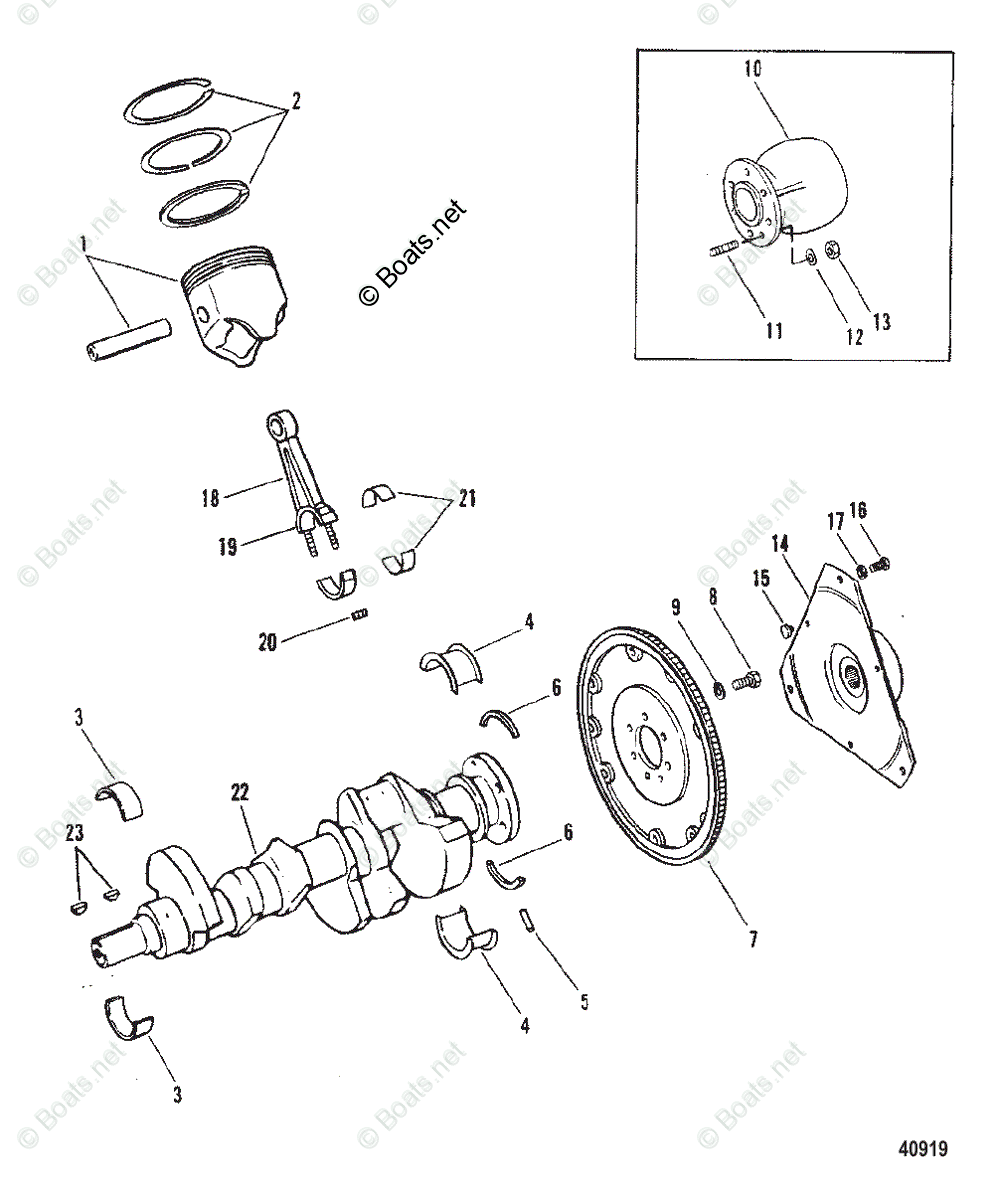 Mercruiser Sterndrive Gas Engines OEM Parts Diagram For CRANKSHAFT ...