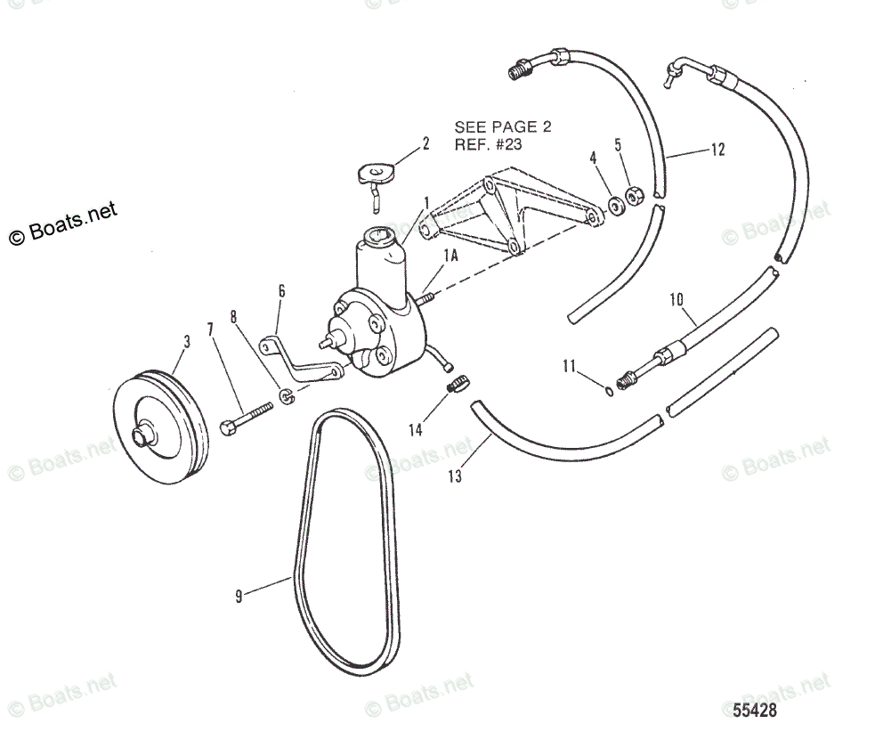 Mercruiser Sterndrive Gas Engines OEM Parts Diagram for Power Steering ...