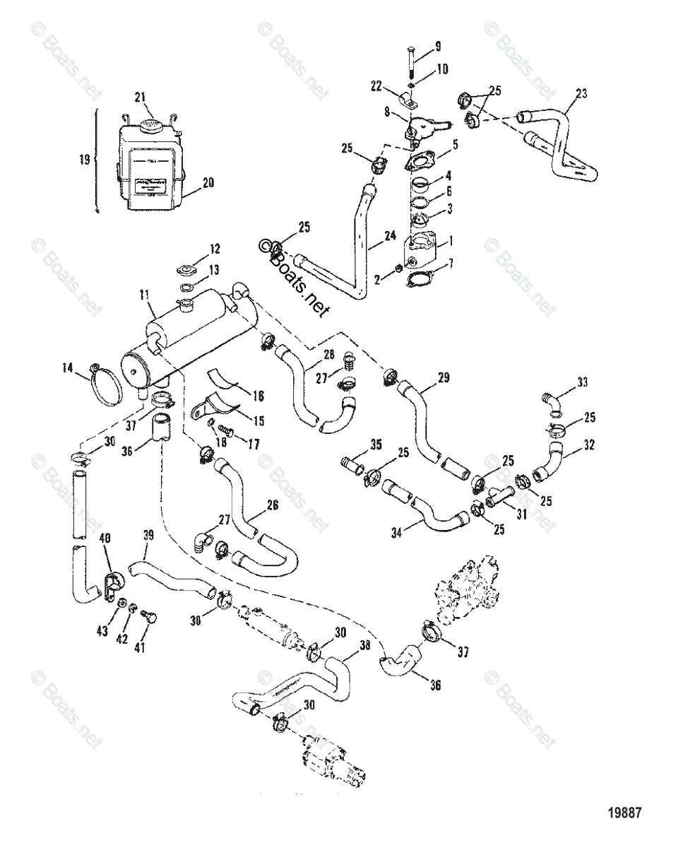 Mercruiser Inboard Gas Engines OEM Parts Diagram For CLOSED COOLING ...