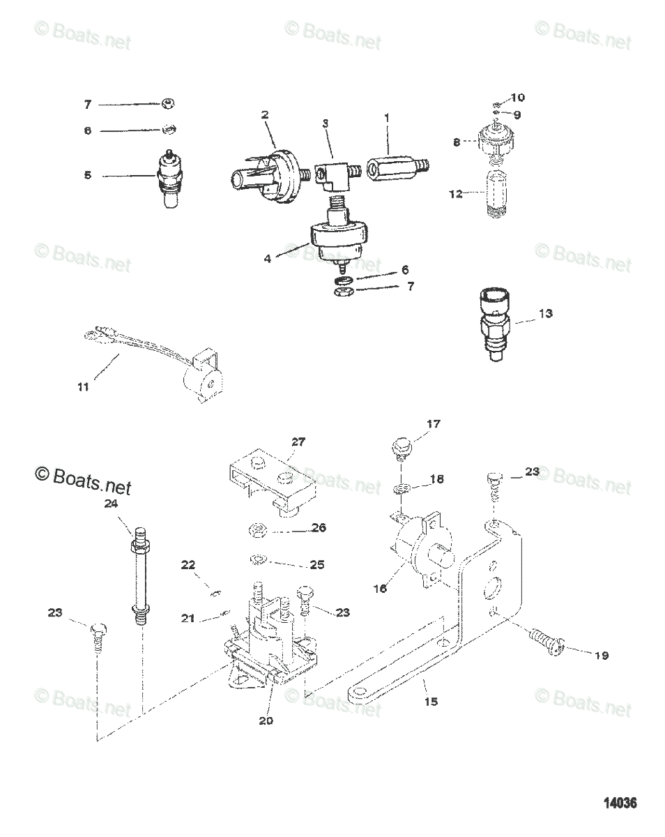 Mercruiser Sterndrive Gas Engines OEM Parts Diagram for Electrical ...