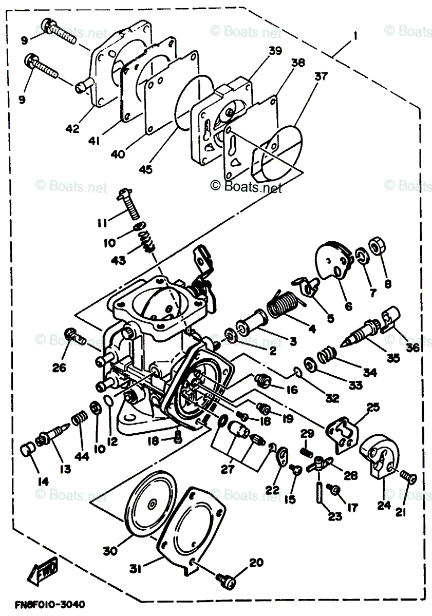 Yamaha Waverunner 1993 OEM Parts Diagram for CARBURETOR | Boats.net