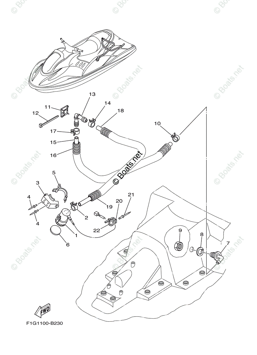 Yamaha Waverunner 2004 OEM Parts Diagram for Bilge Pump