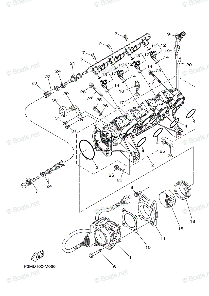 Yamaha Waverunner 2016 OEM Parts Diagram for Intake 1 Yamaha Waverunner 2016 OEM Parts Diagram for Intake 1
