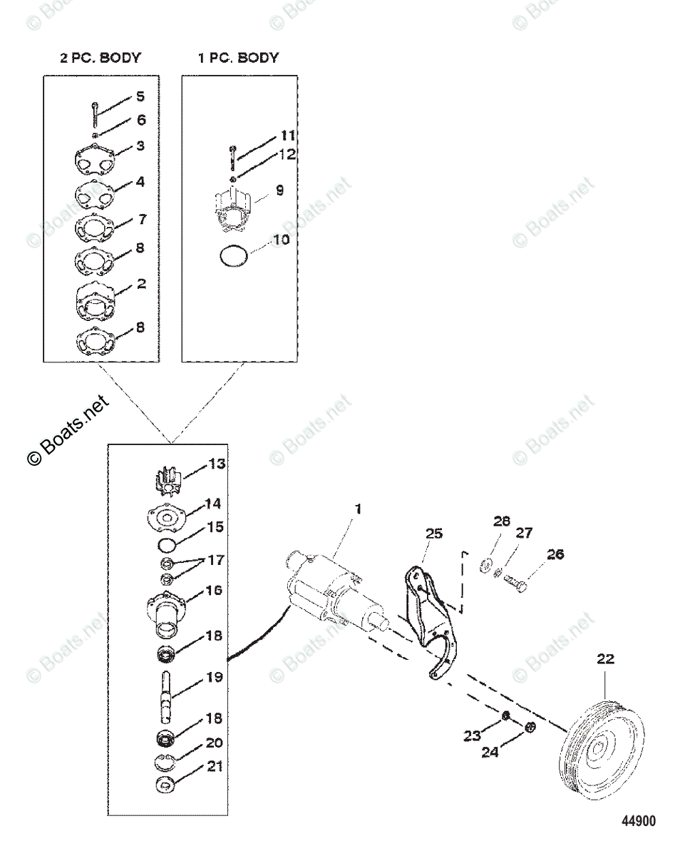 Mercruiser Inboard Gas Engines Oem Parts Diagram For Sea Water Pump 