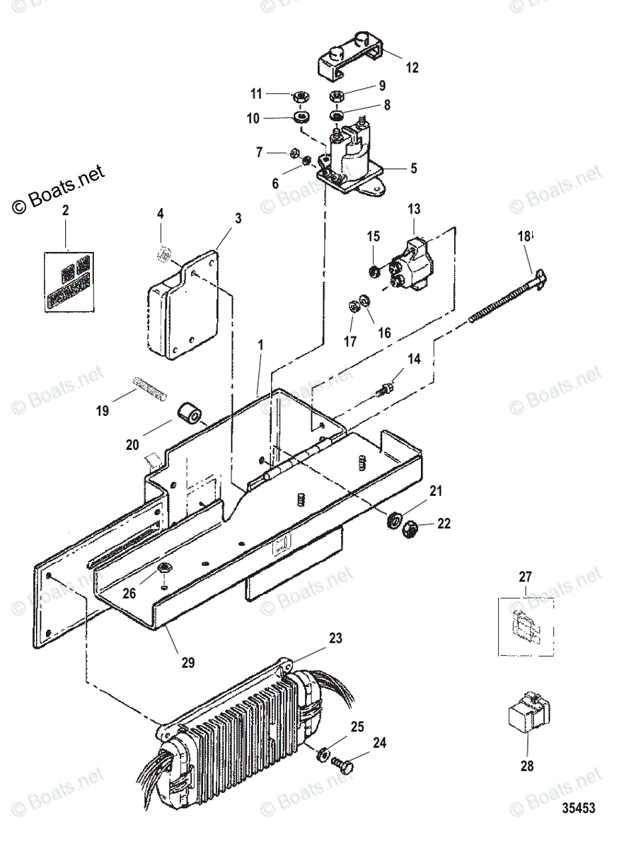 Mercruiser Sterndrive Gas Engines OEM Parts Diagram for ELECTRICAL BOX ...