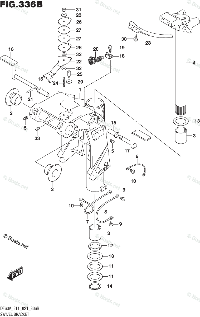 Suzuki Outboard 2021 OEM Parts Diagram for SWIVEL BRACKET (SEE NOTE ...