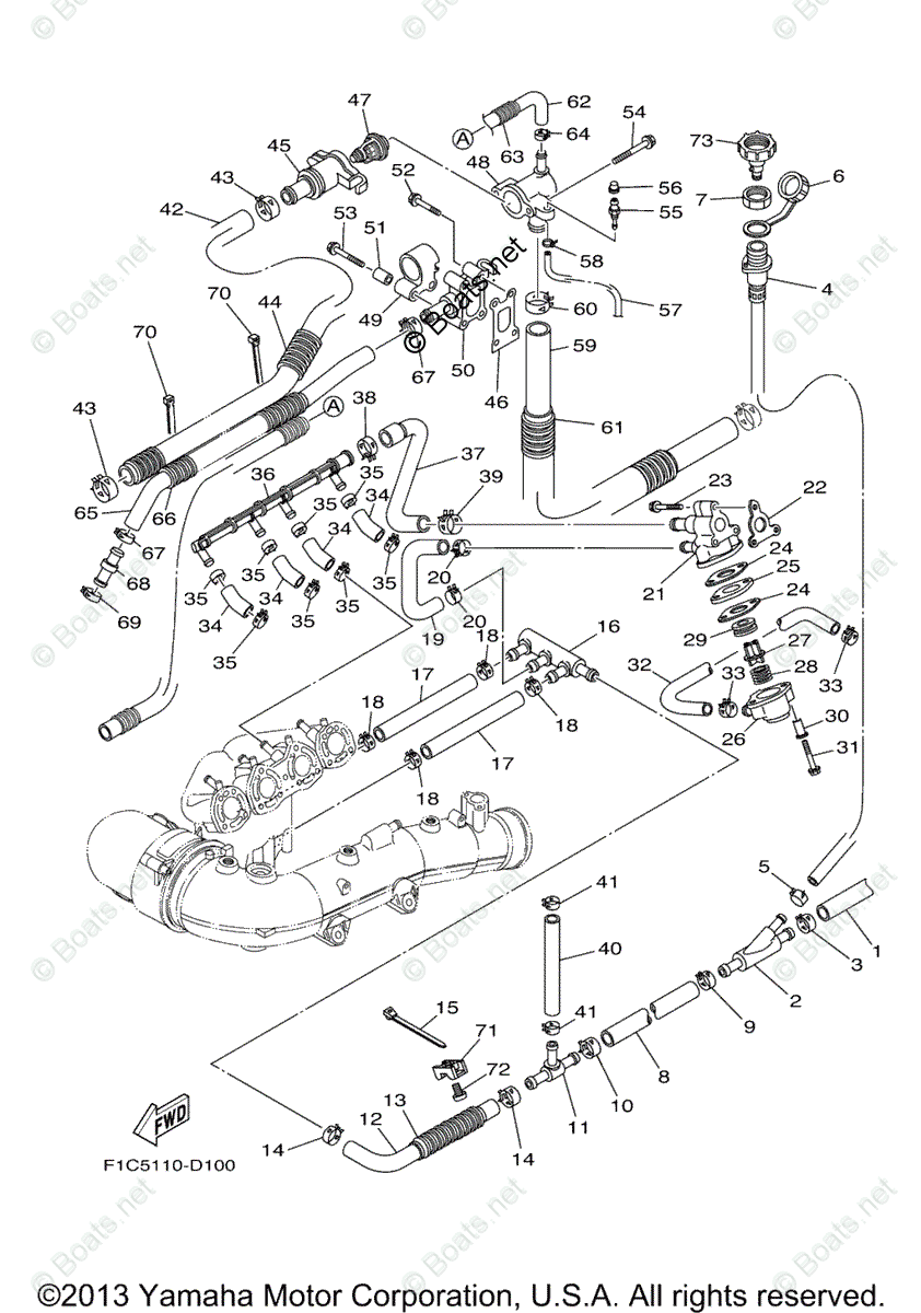 Yamaha Boats 2005 OEM Parts Diagram for Exhaust 2 | Boats.net