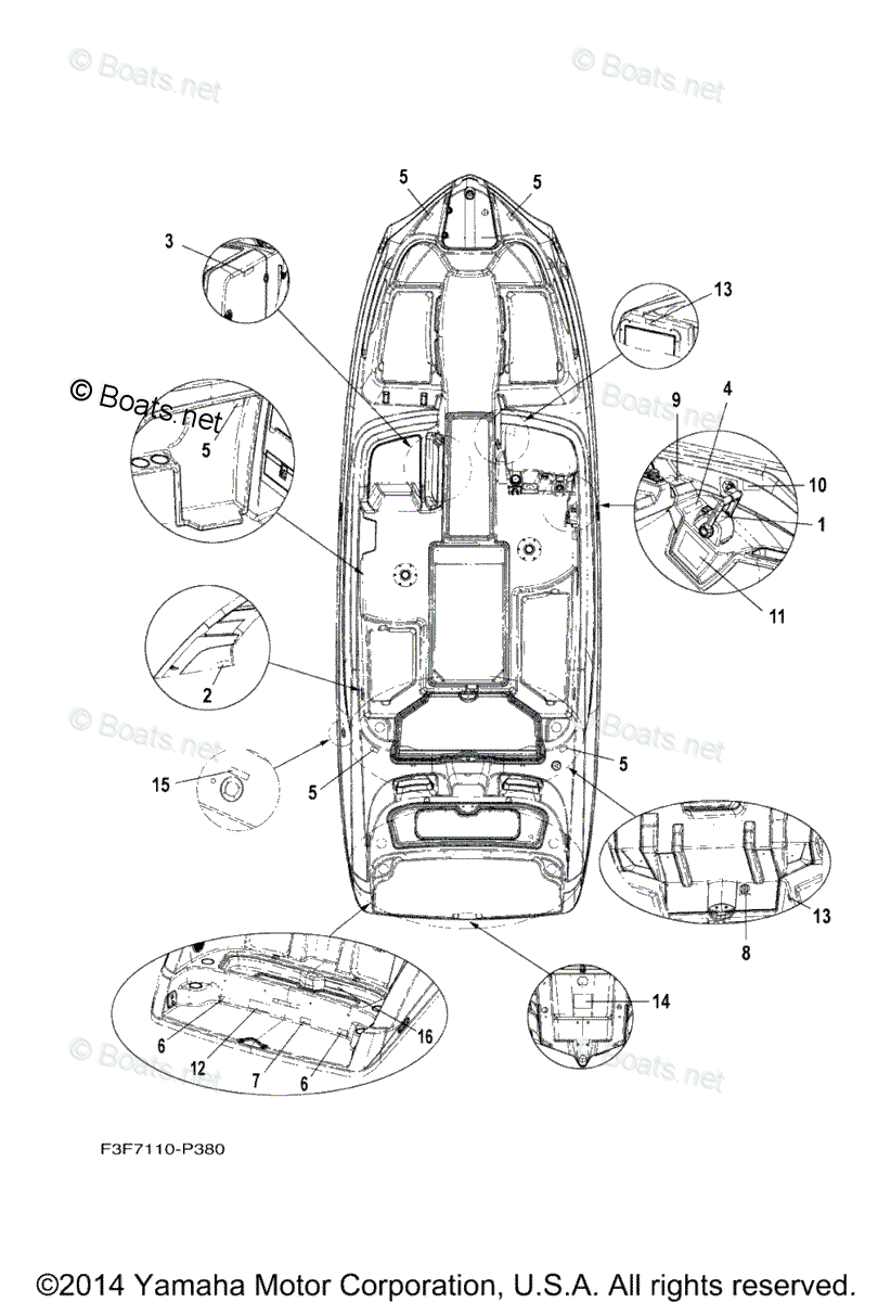 Yamaha Boats 2015 OEM Parts Diagram for Important Labels | Boats.net