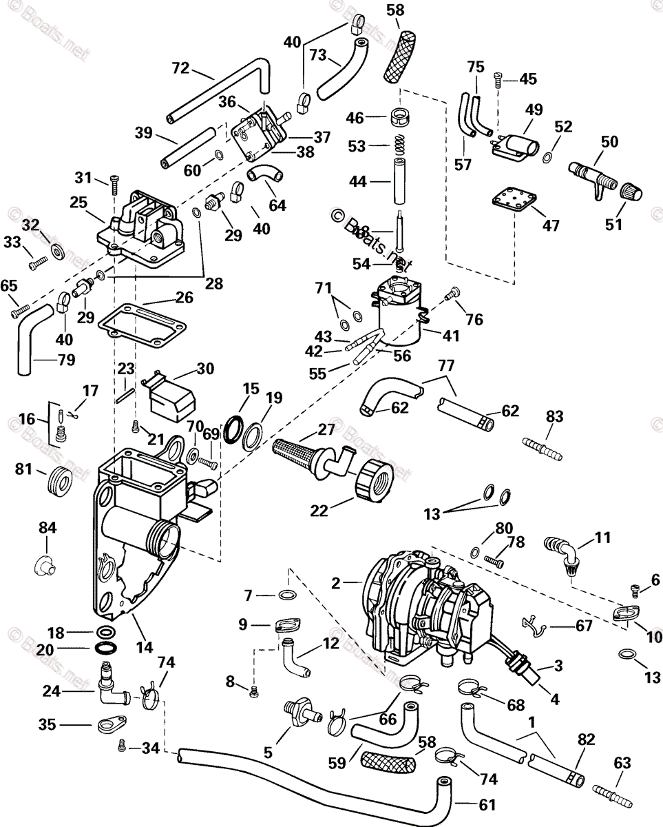 ジョナページ Johnson Outboard 2004 OEM Parts Diagram for Fuel Components