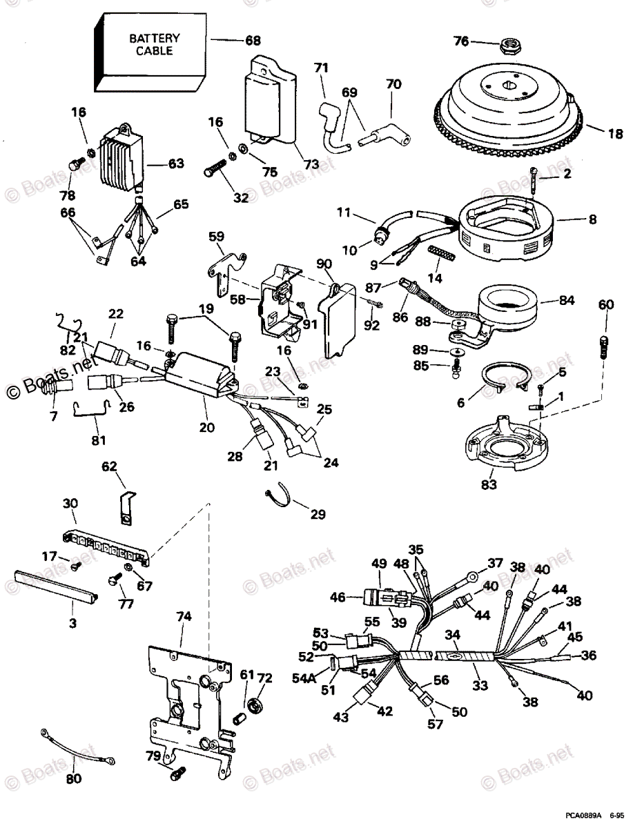 Johnson Outboard 1996 OEM Parts Diagram for Ignition System - Electric ...