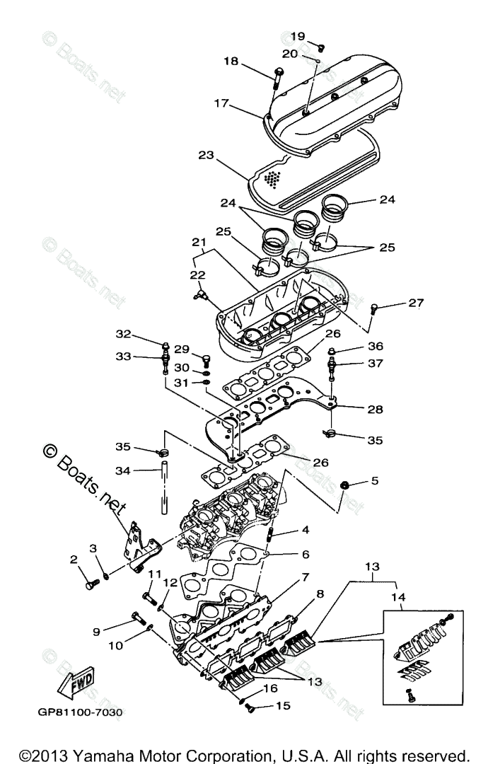 Yamaha Waverunner 1997 OEM Parts Diagram for INTAKE | Boats.net