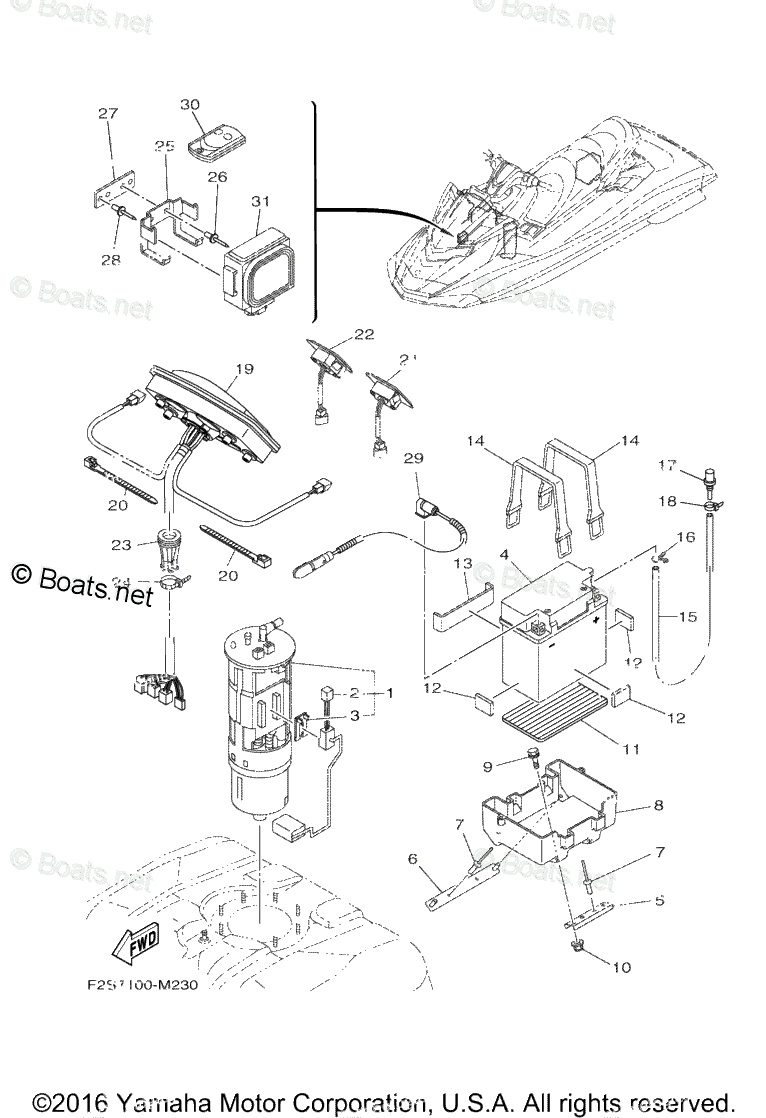 Yamaha Waverunner 2017 OEM Parts Diagram for Electrical 3 | Boats.net