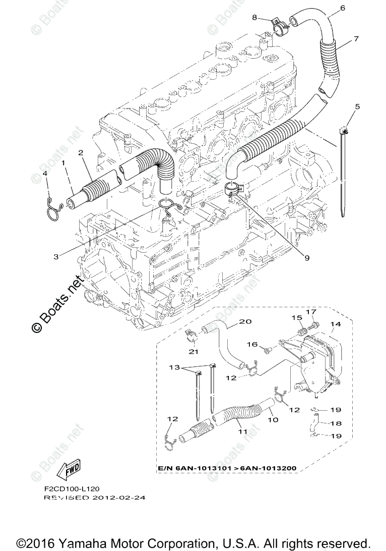 Yamaha Waverunner 2012 OEM Parts Diagram for Breather Oil | Boats.net