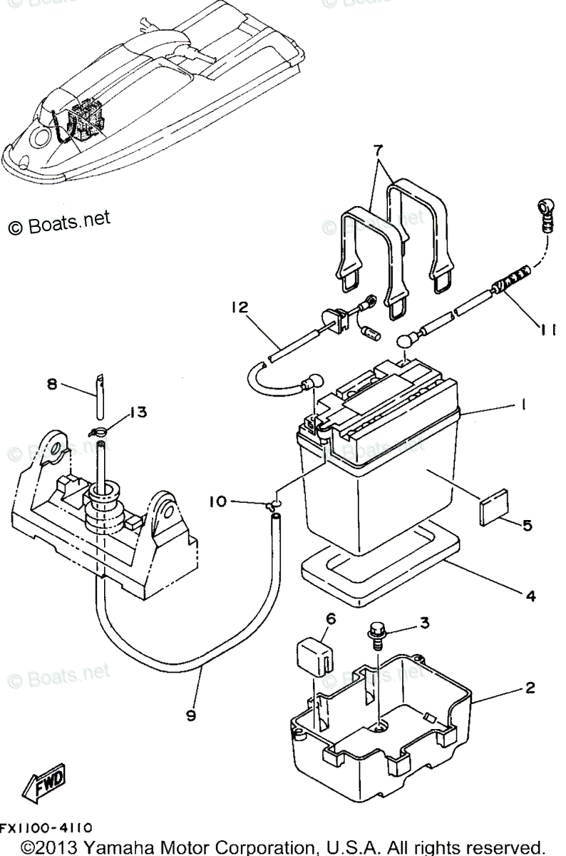 Yamaha Waverunner 1994 OEM Parts Diagram for Electrical 2 | Boats.net