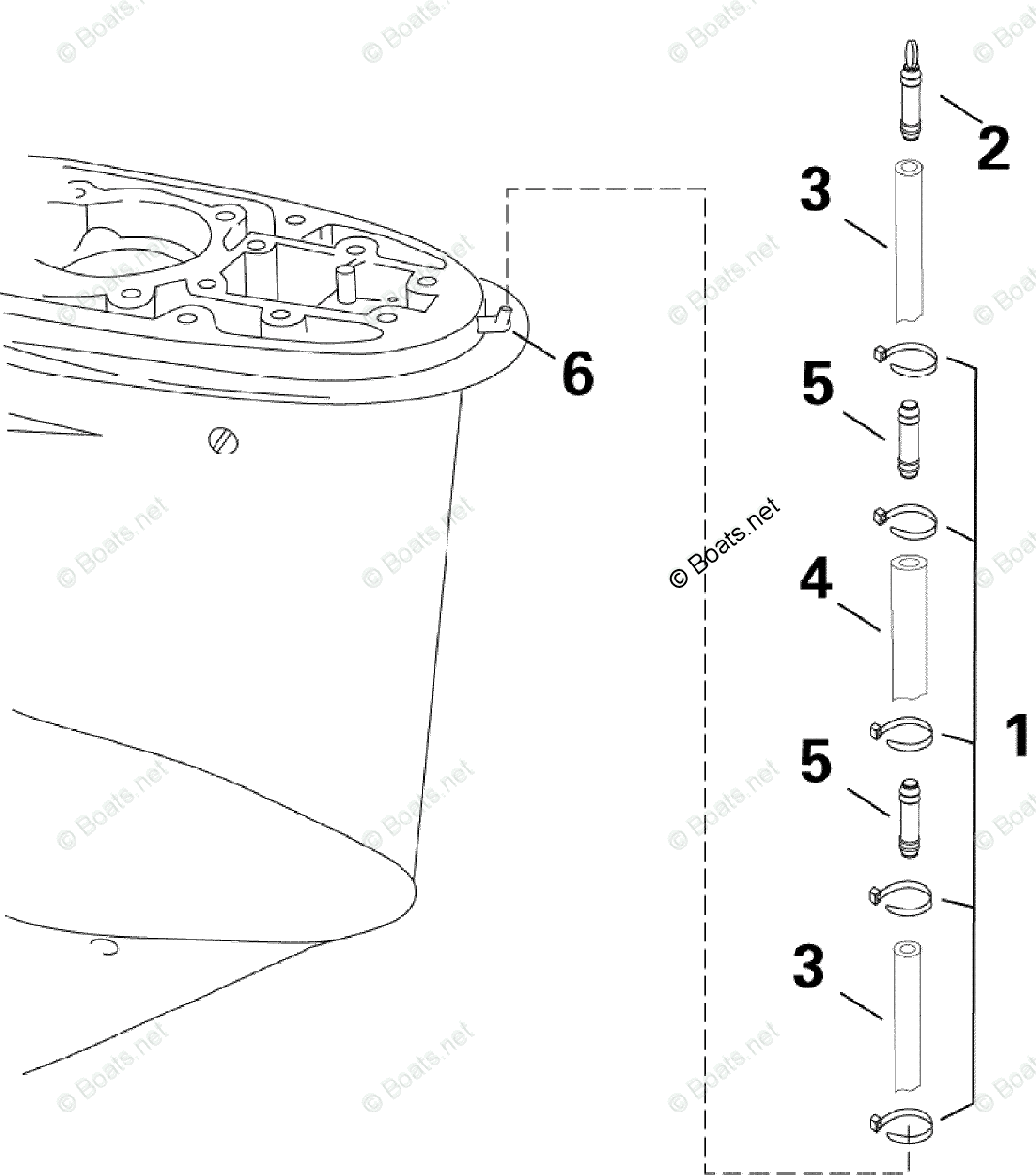 Evinrude Outboard 2006 OEM Parts Diagram for SPEEDOMETER HOSE ASSEMBLY