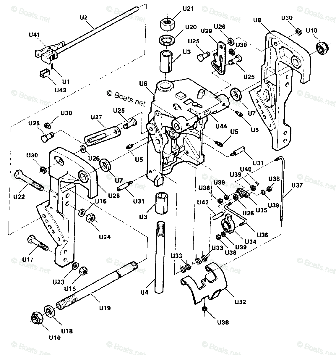 Force Outboard 1991 OEM Parts Diagram for SWIVEL BRACKET AND STERN ...