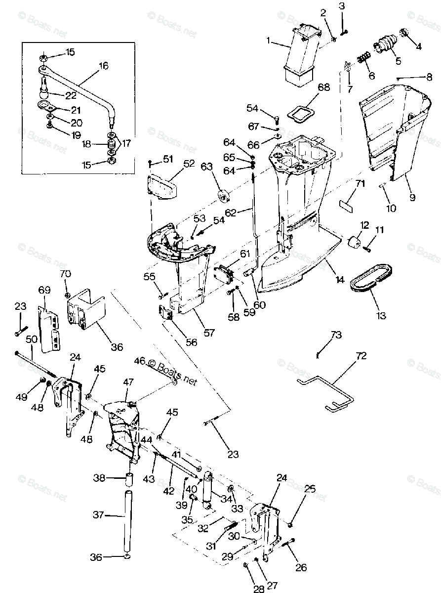 Force Outboard 1987 OEM Parts Diagram for MOTOR LEG