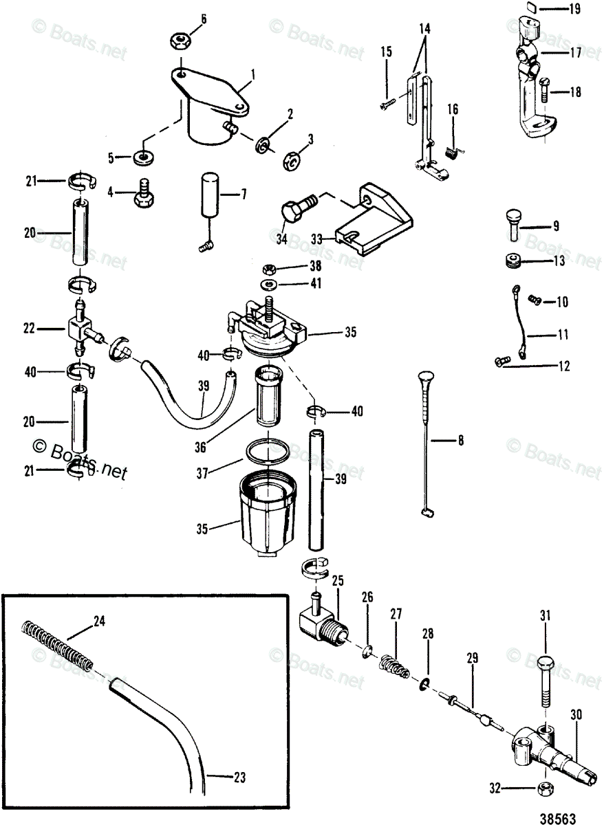 Mariner Outboard 1985 OEM Parts Diagram for Carburetor Linkage Choke