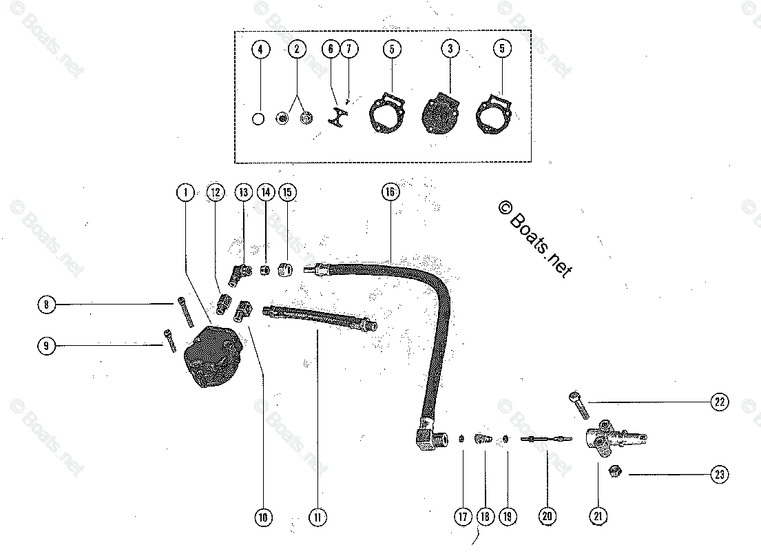 Mercury Outboard 200HP OEM Parts Diagram for Fuel Pump and Fuel Line