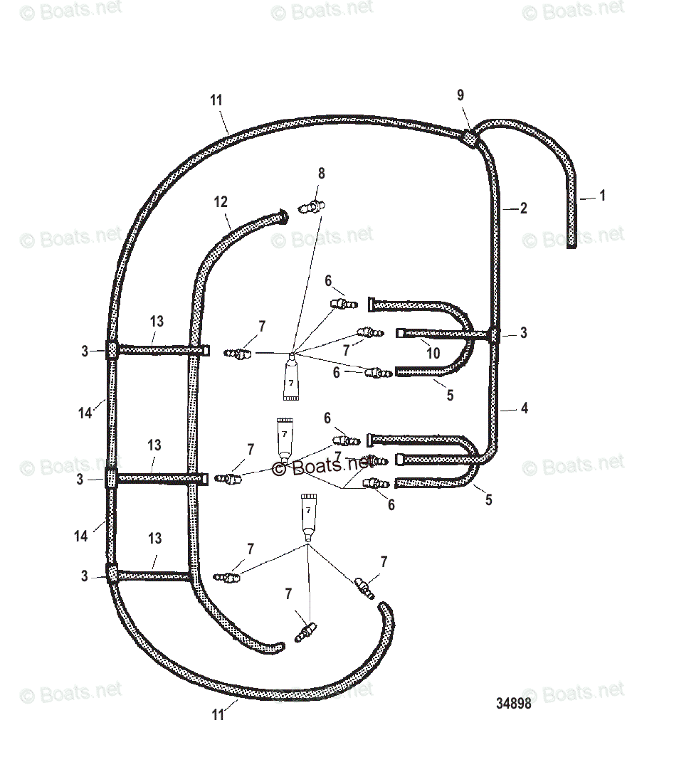 Mercury Outboard 200HP OEM Parts Diagram for Bleed System