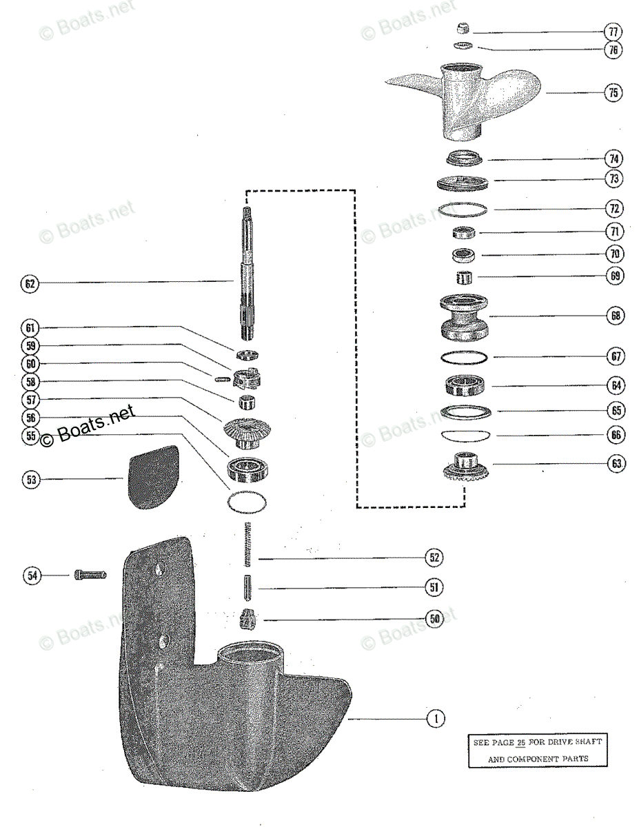 Mercury Outboard 20HP OEM Parts Diagram For Gear Housing Assembly ...