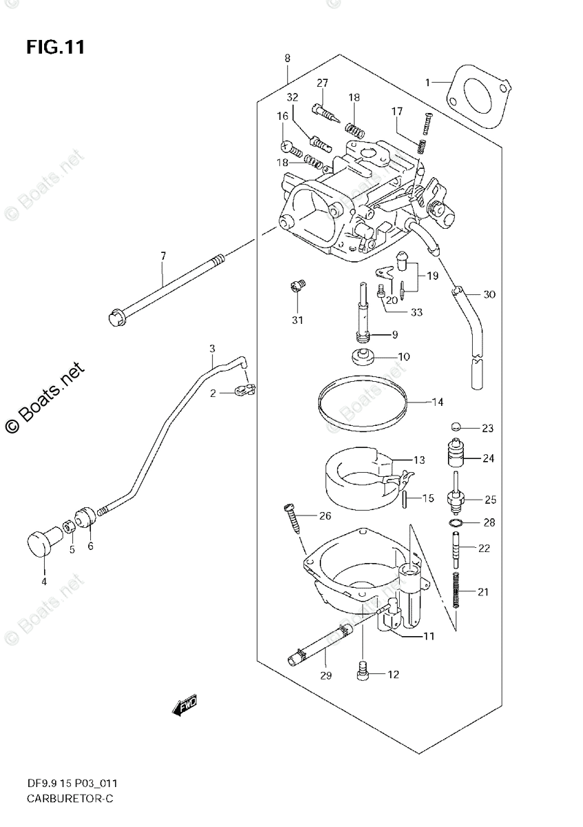 Suzuki Outboard Parts by Year 2005 OEM Parts Diagram for CARBURETOR