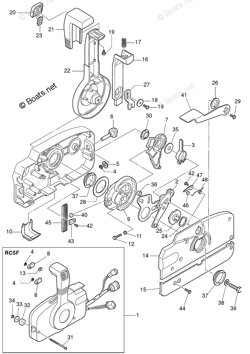 Nissan Outboard 2014 OEM Parts Diagram for COMPONENT PARTS OF REMOTE ...