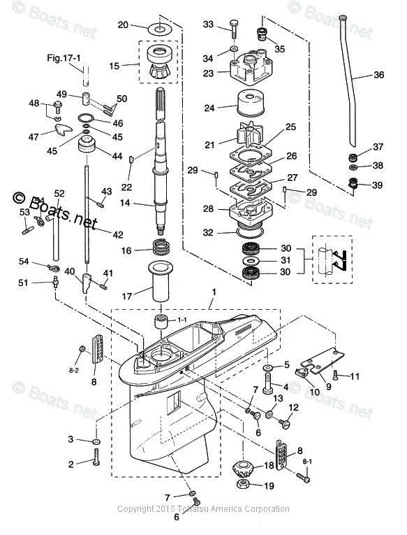 Tohatsu Outboard 2003 OEM Parts Diagram for GEAR CASE DRIVE