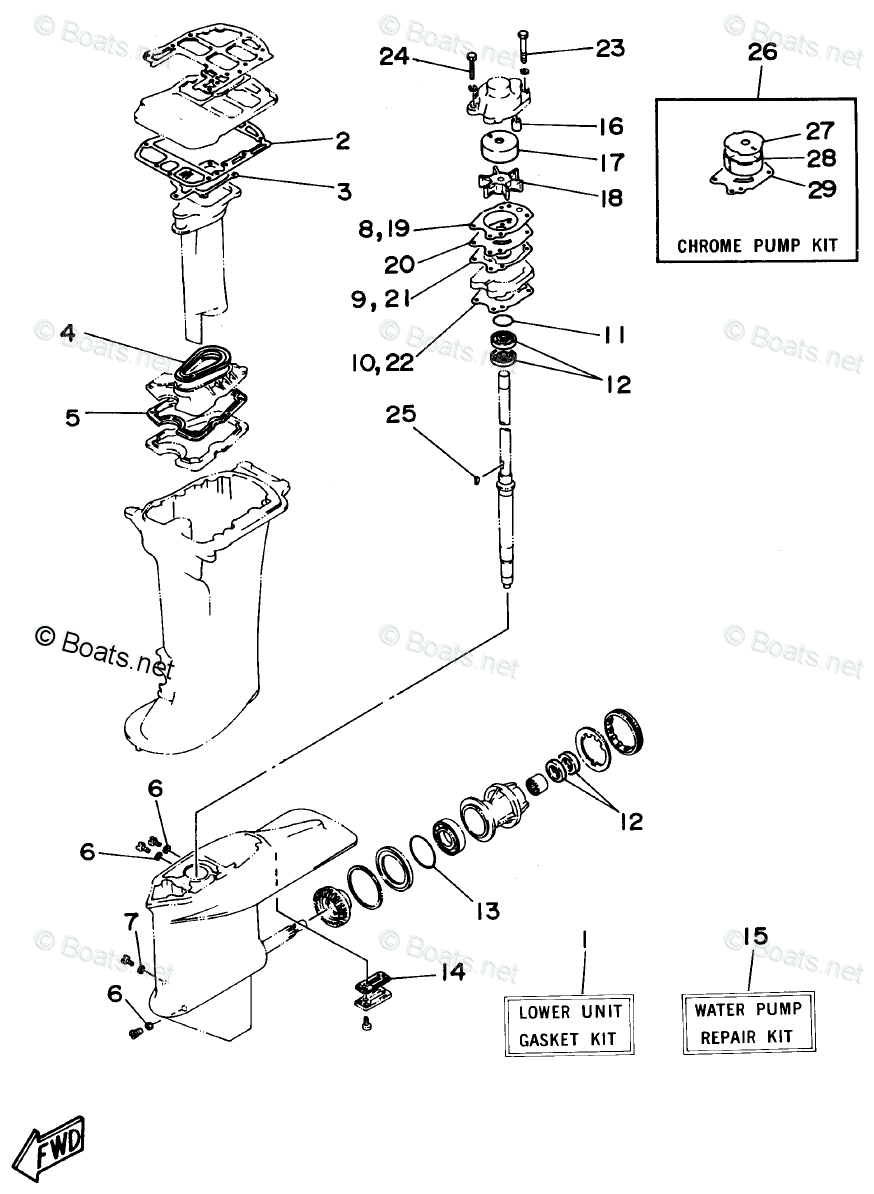 Yamaha Outboard 40HP OEM Parts Diagram for Repair Kit 2 | Boats.net